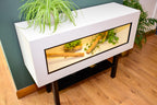 4ft Modern White Reptile Vivarium + Black Stand - LED Light Included