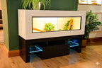 4ft Modern White Reptile Vivarium + Black LED Stand and Light Included