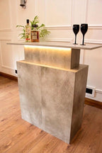 Grey Stone Effect LED Home Bar