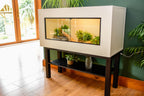 3ft Modern White Reptile Vivarium + Black Stand - LED Light Included
