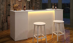 Classic White Modern LED Home Bar with Stools (6ft)