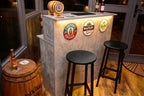 Grey Stone Effect LED Home Bar with Stools (1m)