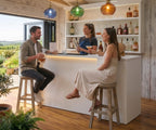Classic White Modern LED Home Bar with Stools (6ft)