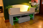 4ft Open Top Tortoise Table with Grey Wood LED Stand
