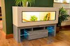 4ft Reptile Vivarium with LED Lights and Grey Wood Effect Stand
