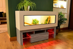 4ft Reptile Vivarium with LED Lights and Grey Wood Effect Stand