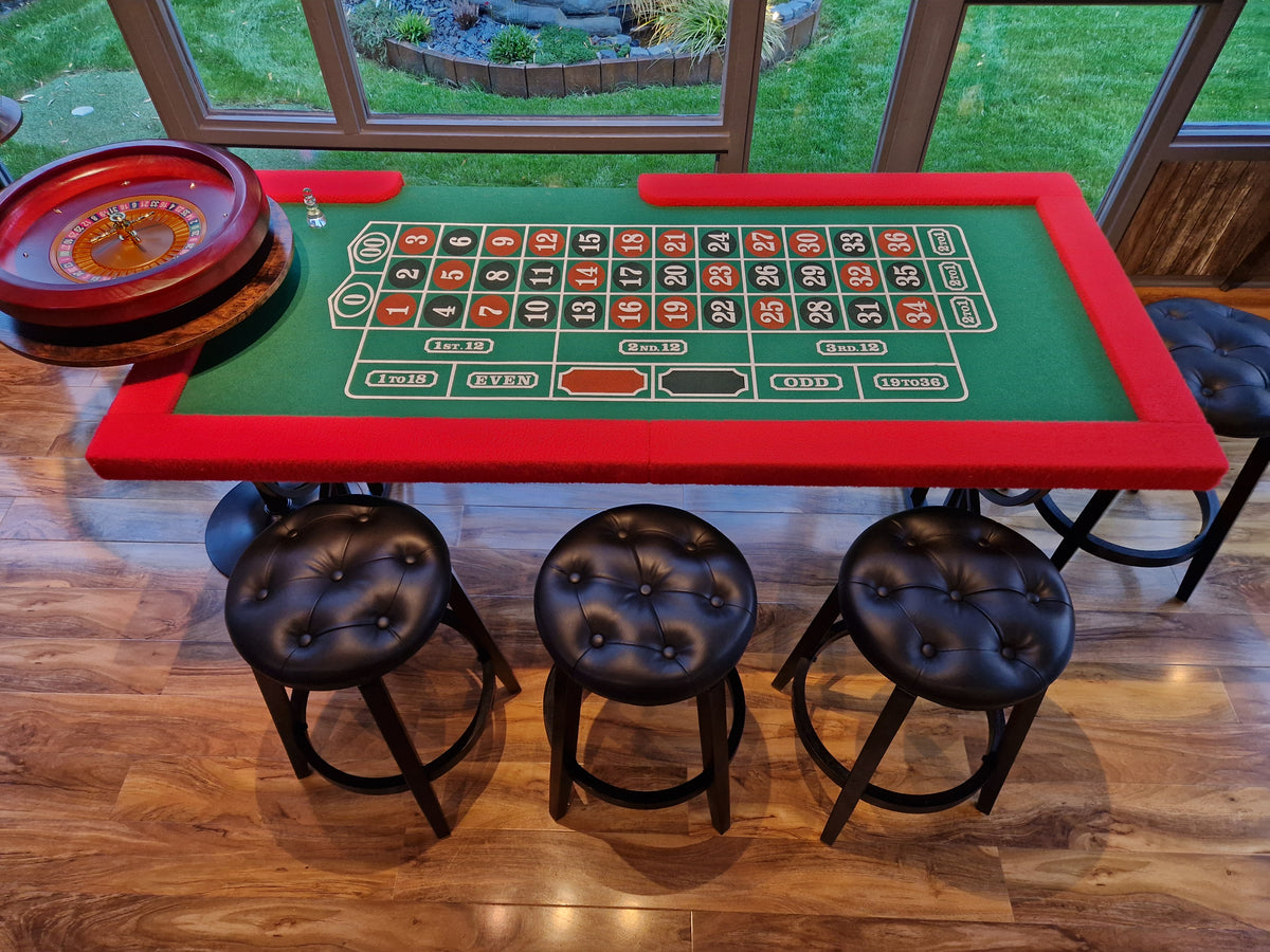 6ft Roulette Table Top - Casino Game Table with Professional Wooden Wheel