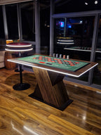 LED Roulette Casino Table with Choice of Roulette Wheel & Optional Stools