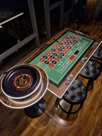 LED Roulette Casino Table with Choice of Roulette Wheel & Optional Stools