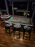 LED Roulette Casino Table with Choice of Roulette Wheel & Optional Stools