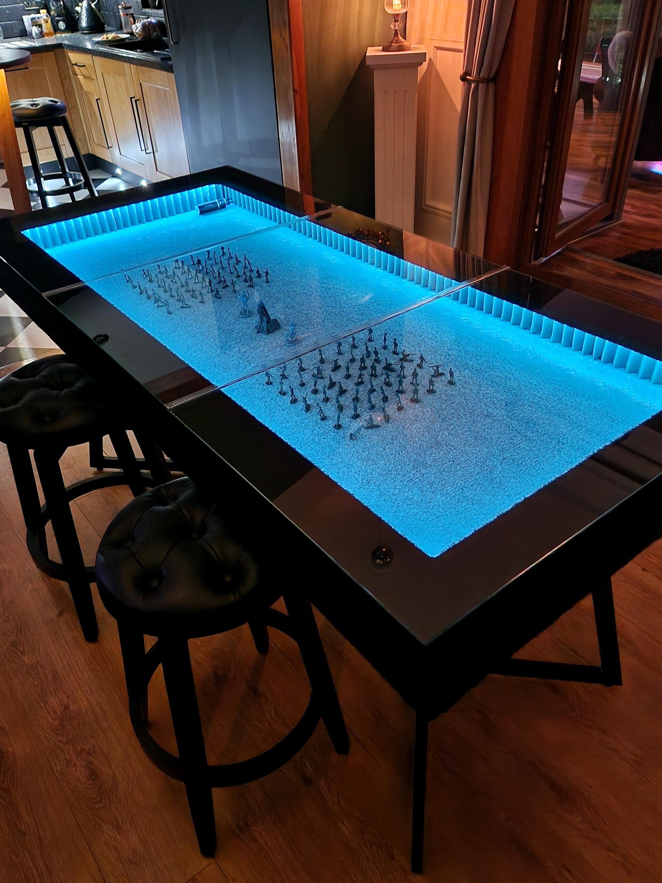 6ft LED Wargaming Vault Table with Glass Cover