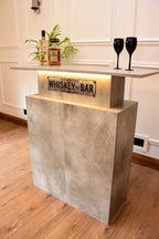 Grey Stone Effect LED Home Bar