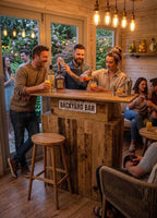 Old Wood Effect LED Home Bar (1m)