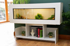 4ft Modern White Reptile Vivarium + Wide White Stand - LED Lights Included
