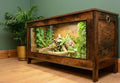 Dark Wood Vivarium / Tortoise House - Hinged Lid + Glass Doors - 1m (Between 3-4ft) - LED Light Included