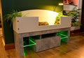 4ft x 16" x 15" Open Top Tortoise Table + Grey Stone Effect LED Stand and Glass Window