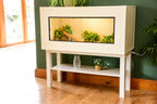 3ft Modern White Reptile Vivarium + White Stand - LED Light Included
