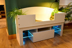 4ft x 16" x 15" Open Top Tortoise Table + LED Stand and Glass Window