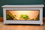 Modern Light Grey Reptile Vivarium / Tortoise Table - 1m Wide (Between 3-4ft) - Sliding Doors & Hinge Lid -LED Light Included
