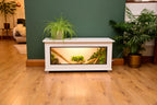Modern White Reptile Vivarium / Tortoise Table - 1m Wide (Between 3-4ft) - Sliding Doors & Hinge Lid -LED Light Included