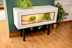 4ft Modern White Reptile Vivarium + Black Stand - LED Light Included