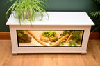 Modern White Reptile Vivarium / Tortoise Table - 1m Wide (Between 3-4ft) - Sliding Doors & Hinge Lid -LED Light Included