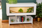 4ft Modern White Reptile Vivarium + Wide White Stand - LED Lights Included