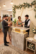 Grey Stone Effect LED Home Bar