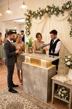 Grey Stone Effect LED Home Bar