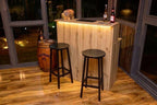 Oak Effect LED Home Bar with Stools (1m)