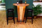 Rustic Oak Effect Mirrored LED Wooden Bar Table - Stools Optional - For Bars, Restaurants & Home Dining