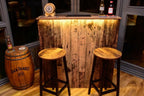 Old Wood Effect LED Home Bar with Matching Stools (1m)