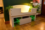 4ft x 16" x 15" Open Top Tortoise Table + LED Stand and Glass Window