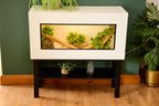 3ft Modern White Reptile Vivarium + Black Stand - LED Light Included