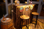 Old Wood Effect LED Home Bar with Matching Stools (1m)
