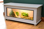 Modern Light Grey Reptile Vivarium / Tortoise Table - 1m Wide (Between 3-4ft) - Sliding Doors & Hinge Lid -LED Light Included
