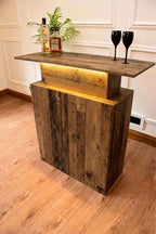 Old Wood Effect LED Home Bar (1m)