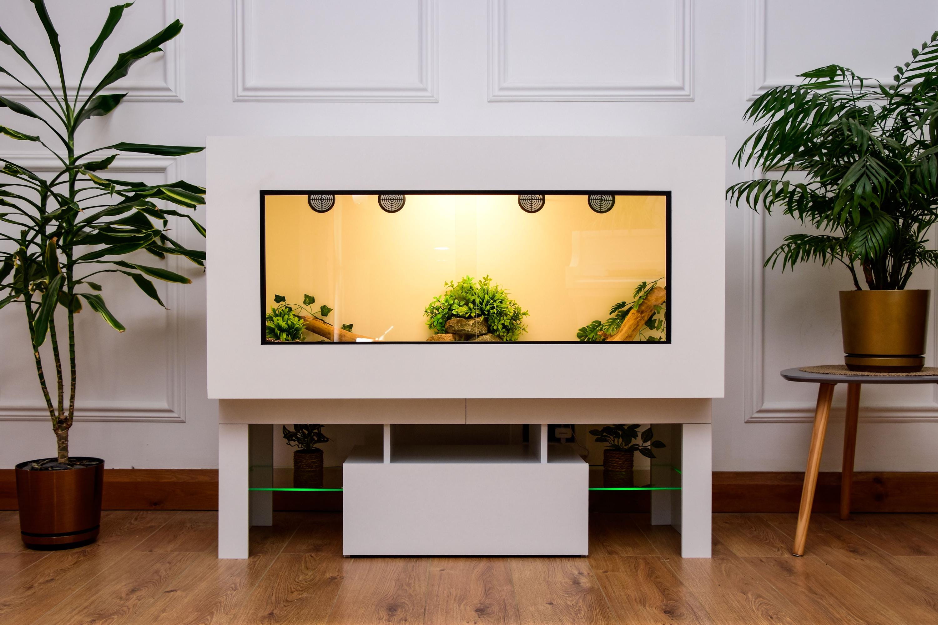 Large 4 x 2 x 2 Modern Reptile Vivarium with LED Stand