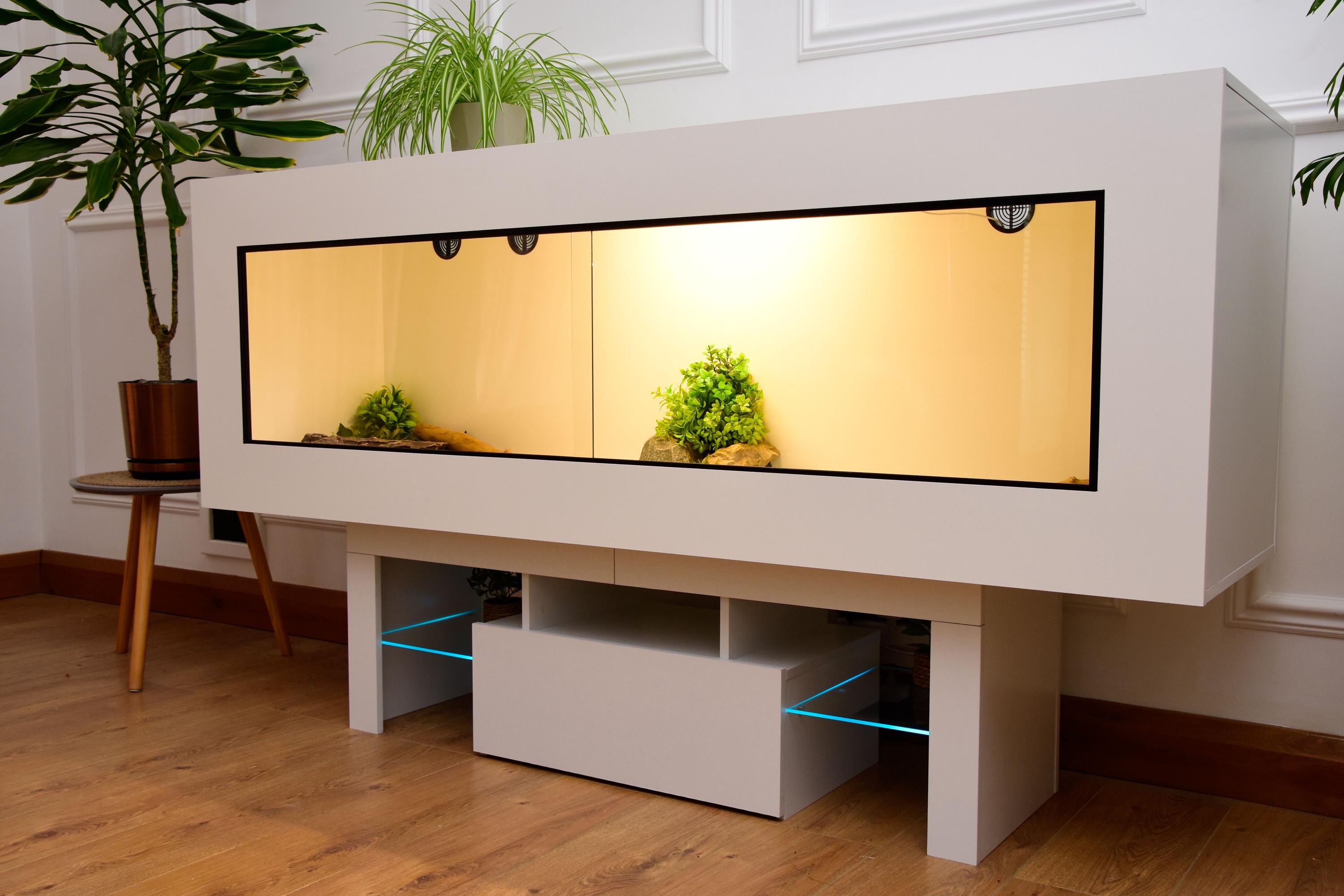 Large 6ft x 19" x 24" Modern Reptile Vivarium with LED Stand