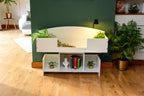 4ft x 16" x 15" Open Top Tortoise Table + Wide LED Stand and Glass Window