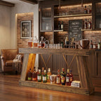 Extra Large Rustic Slim Light Up Home Bar / Console Table — Stools Optional