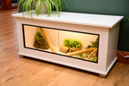 Modern White Reptile Vivarium / Tortoise Table - 1m Wide (Between 3-4ft) - Sliding Doors & Hinge Lid -LED Light Included