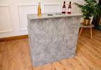 Grey Stone Effect LED Home Bar with Stools (1m)