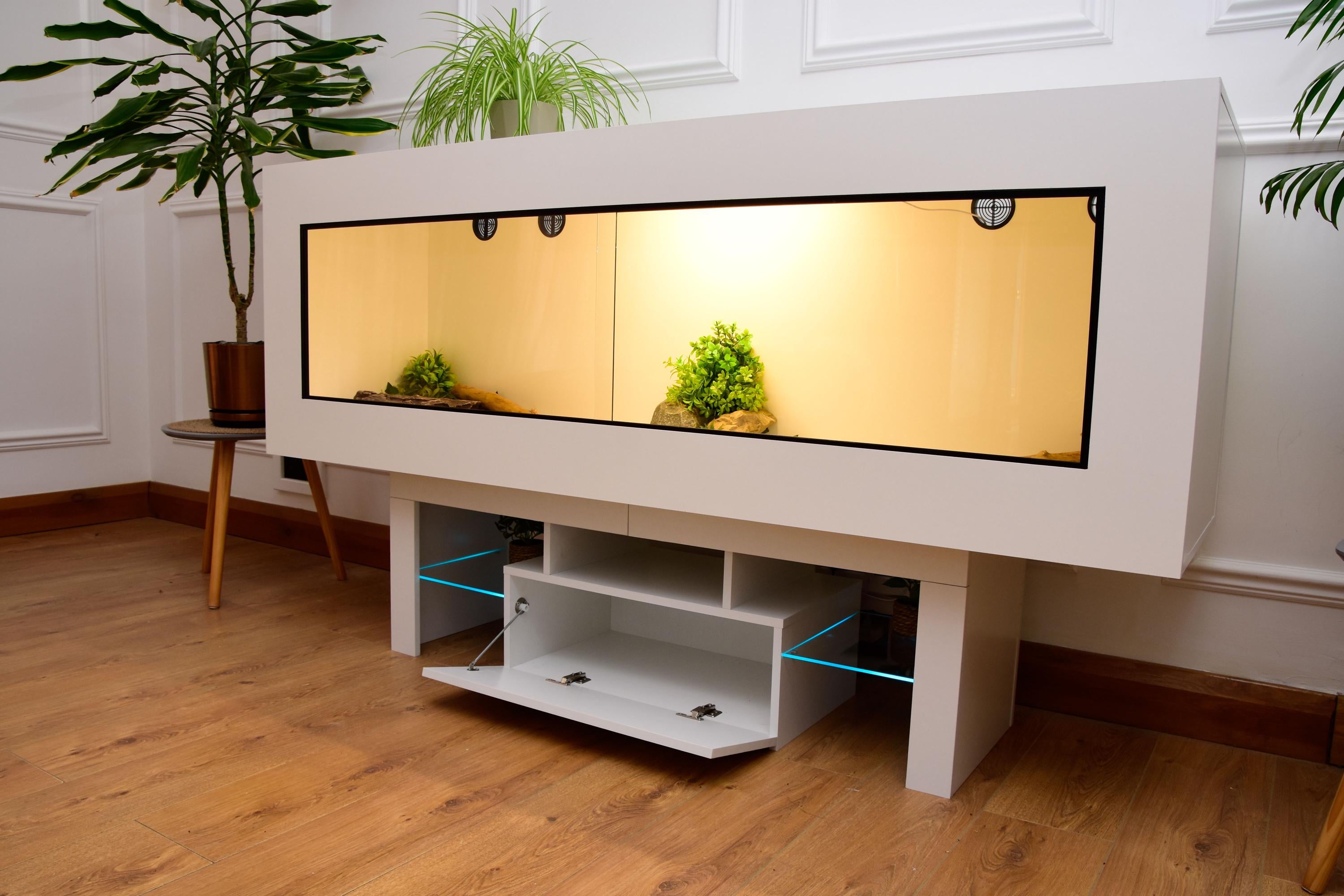 Large 6ft x 19" x 24" Modern Reptile Vivarium with LED Stand