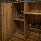 Oak Effect LED Home Bar with Stools (6ft)