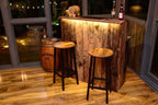 Old Wood Effect LED Home Bar with Matching Stools (1m)