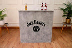Grey Stone Effect LED Home Bar with Stools (1m)