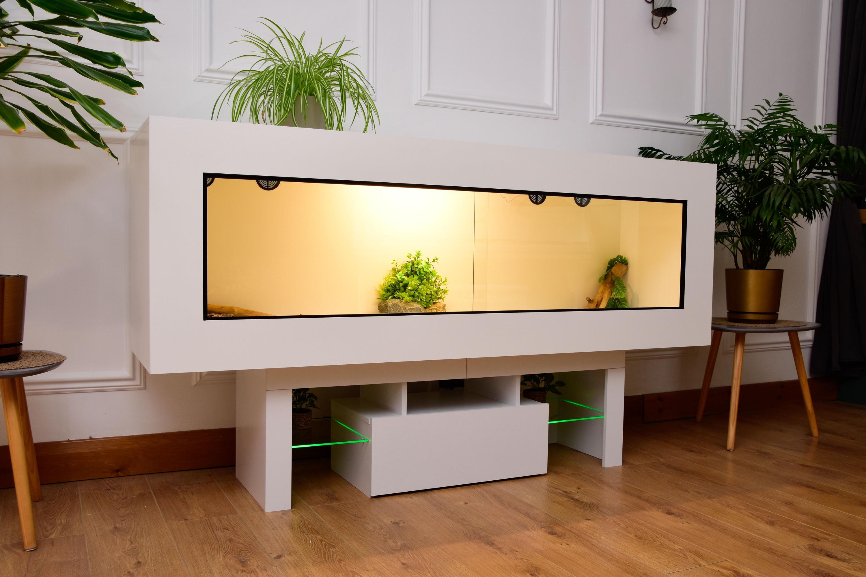 Large 6ft x 19" x 24" Modern Reptile Vivarium with LED Stand