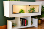 4ft Modern White Reptile Vivarium + Wide White Stand - LED Lights Included