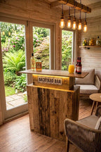 Old Wood Effect LED Home Bar (1m)